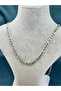 Men's Silver 3.5 mm Thick with Bird Eye 60 cm Long Steel Necklace - 3