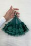 Green Bride Groom Handkerchief, Shiny Stone Detailed Wedding Halay Bridesmaid Promise Engagement Henna Circumcision Bride Handkerchief - 2