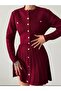 Gold Buttoned Pleated Skirt Kit Suit - 2