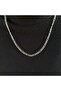 Men's Silver 3.5 mm Thick with Bird Eye 60 cm Long Steel Necklace - 7
