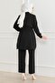 Button Detailed Suit Black 19223 - 4