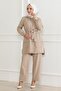Button Detailed Suit Beige 19223 - 3