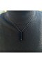 Men's Silver & Black 60cm Long, Stick Steel Necklace - 7