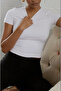 White Fitted/Body-Hugging Cropped T-shirt - 7