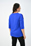 Women's Plus Size Velvet Tulle Detail Blouse 1856-2 - 5