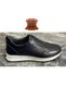 Men's Black Genuine Leather Laceless Casual Shoes 201 - 2
