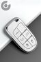 Jeep, Fiat, Dodge, Chrysler Compatible Egea, Cross, Renegade, Grand, Cherokee, Silver Edge Tpu Key Case Cover (White)