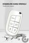 Jeep, Fiat, Dodge, Chrysler Compatible Egea, Cross, Renegade, Grand, Cherokee, Silver Edge Tpu Key Case Cover (White) - 3