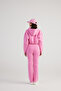 High Waist Straight Cut Mixed Fabric Sweatpants Pink - 4