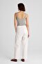 Ecru Double Pleated Cotton Trousers - 6