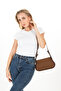 Women's Brown Suede Baguette Bag - 5