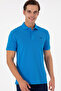 Men's Regular Fit Polo Neck Cobalt Blue Basic T-Shirt 50284641-Vr045 - 3