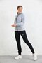 Gray Hooded Zippered Combed Fabric Tracksuit Set - 2