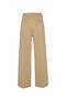 Camel Pleated Wide Leg Long Trousers - 3