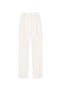 Ecru Double Pleated Cotton Trousers