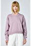 Eco Future Crewneck Croptop Sweatshirt Mor Kadın Sweatshirt - E10007-PS162