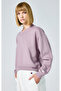 Eco Future Crewneck Croptop Sweatshirt Mor Kadın Sweatshirt - E10007-PS162 - 6