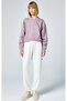 Eco Future Crewneck Croptop Sweatshirt Mor Kadın Sweatshirt - E10007-PS162 - 7