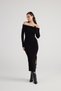 Madonna Collar Special Textured Tilda Knitwear Dress Black