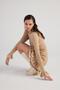 Ruffled Special Textured Mini Rebeca Knitwear Dress Beige - 6