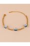 Evil Eye Beaded Zircon Stone Stainless Steel Lucky Bracelet - 3