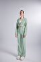 High Waist Button Closure Fabric Panky Trousers Green - 4