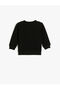 Basic Sweatshirt Textured Crew Neck Cotton - 2
