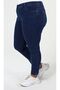Blue Narrow Leg Classic Large Size Women's Jeans - 3