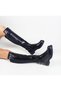 Patent Leather Black Color Women's Boots with Back Diver Material Zipper