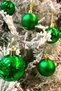 Shiny Matte Green Colored Cici Ball 5 Cm Pack of 6 Christmas New Year Pine Tree Ornament String Tree Hanging Ornament - 4