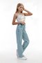 Girls' 100% Cotton Wide Leg Waist Elastic Wide Leg Jeans Jean Pants
