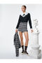 Lace Collar Knitwear Sweater with Vintage Look Ribbon Detail - 2