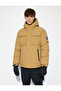 Snow Coat Hooded Label Detailed Zippered Double Pocket - 5