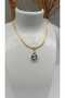 1st Class Steel Non Tarnish Zircon Stone detailed Drop Figured Necklace - 3