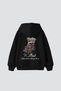 Money Hand Printed Oversize Unisex Premium Black Hoodie