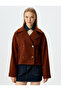 Oversize Jacket with Double Breasted Collar, Buttoned Pockets, and Lining - 3