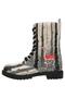 Women's Vegan Leather Black Zippered Long Boots - You Are The Color Of My Life Design - 4