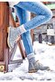 Women's Vegan Leather Blue Ankle Boots - Birds Have Wings Design