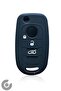 Fiat Compatible Egea, 500X Flat Silicone Key Case Cover (Black)