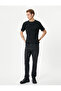 Ribbed T-Shirt Textured Crew Neck Short Sleeve Cotton - 2