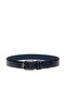 Navy Blue 100% Leather Denim Belt 50305133-Vr033 - 2