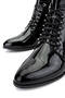 Women's Genuine Leather Black Patent Leather Casual Boots - 4
