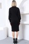 Women's Black Polo Collar Long Knitwear Dress - 8