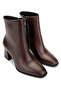 Women's Genuine Leather Brown Leather Heeled Boots - 2