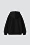 816 Stars Printed Oversize Unisex Black Hoodie - 2