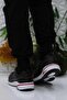 Men's Black Sneaker - Dynamic Design Sports Shoes with Red Detailing - 5