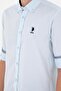 Light Blue Long Sleeve Men's Shirt 100% Cotton - 7