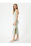 Midi Halter Neck Dress Textured
