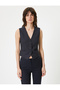 Blazer Vest Buttoned V-Neck - 3
