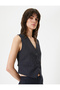 Blazer Vest Buttoned V-Neck